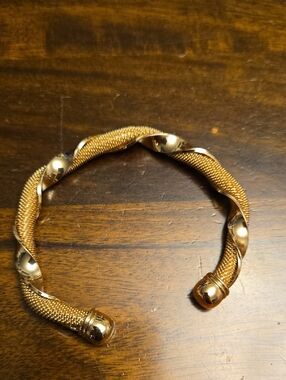 Ann Taylor Gold-Tone Twisted Mesh Cuff Bracelet